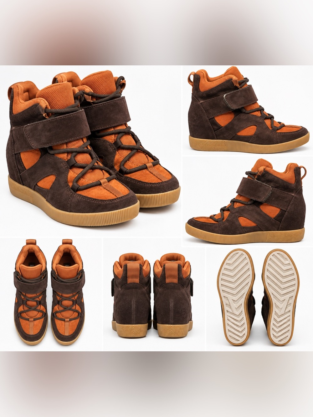 SOREL Out N About Sport Wedge Brown Rust Sneaker Boots 6.5 - Picture 2 of 9